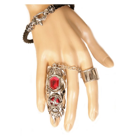 Vongola Steampunk Goth Skull Ring & Skull Bracelet - Picture 2 of 10